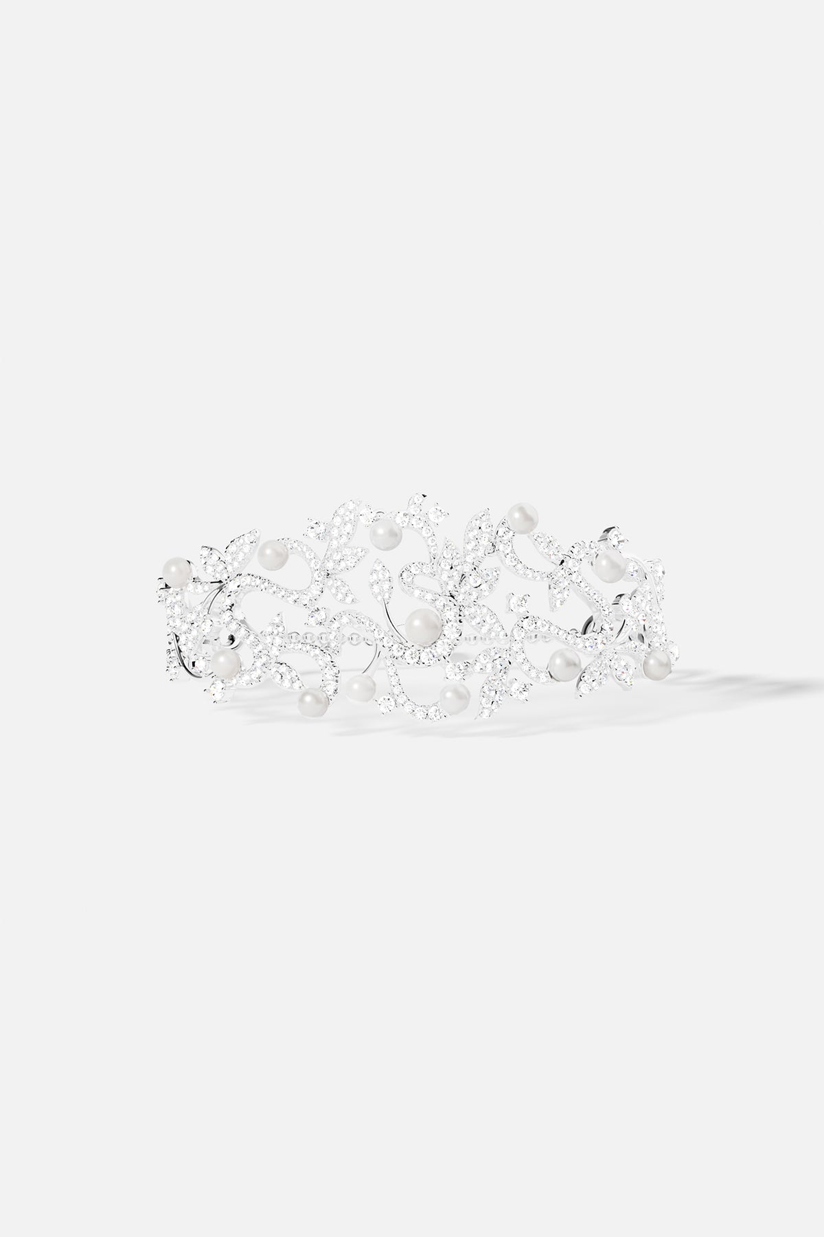 YANG ZI Statement Flower Adjustable Bracelet with Pearls