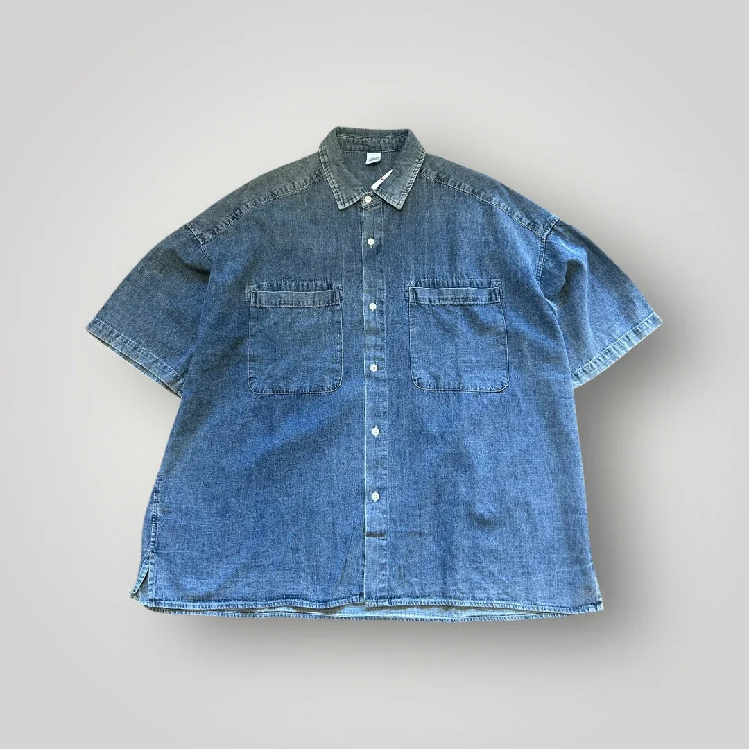 FRIDGE STORES Partimento Korea Boxy Fit Denim Summer Shirt L
