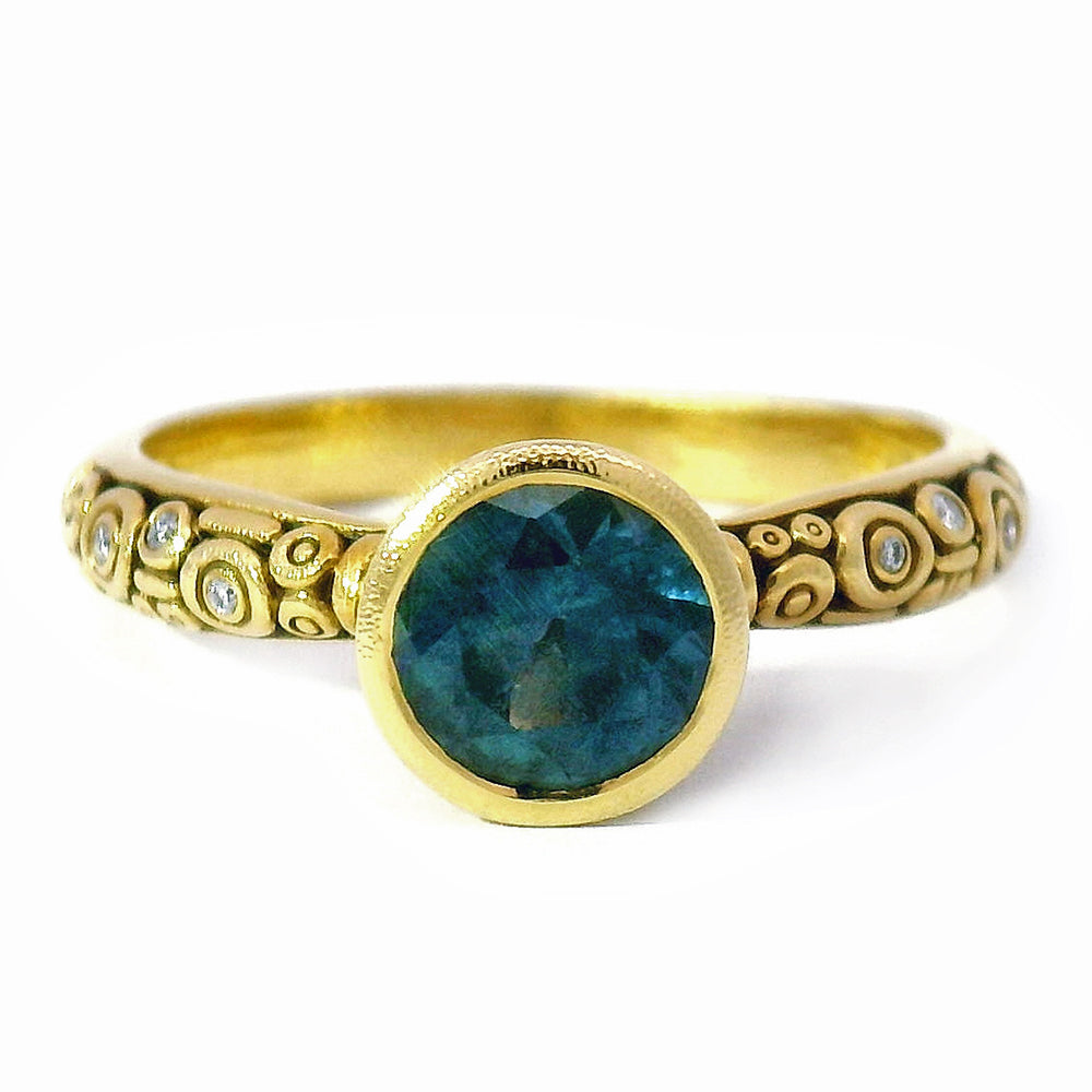 ALEX SEPKUS Montana Sapphire and Diamond Ring   "Montana Martini"
