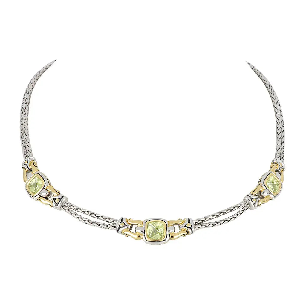 JOHN MEDEIROS JEWELRY COLLECTIONS Anvil Collection   Square Three Station Necklace