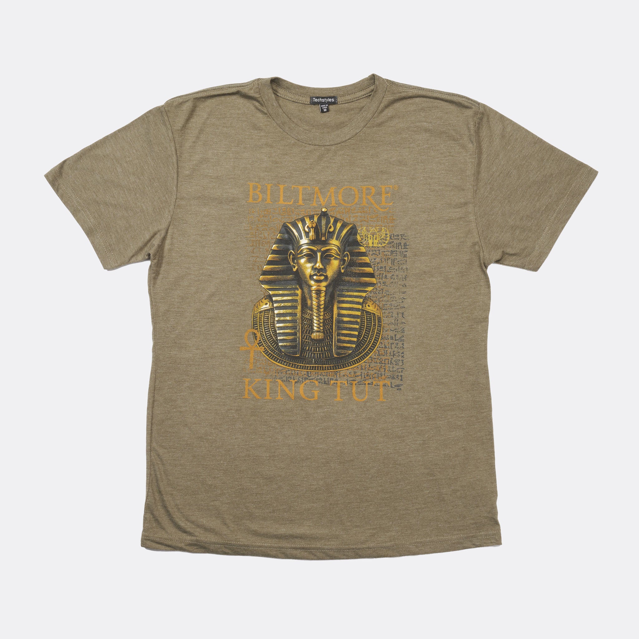 TECHSTYLES SPORTSWEAR LLC Biltmore King Tut Gold Pharaoh Mask T Shirt