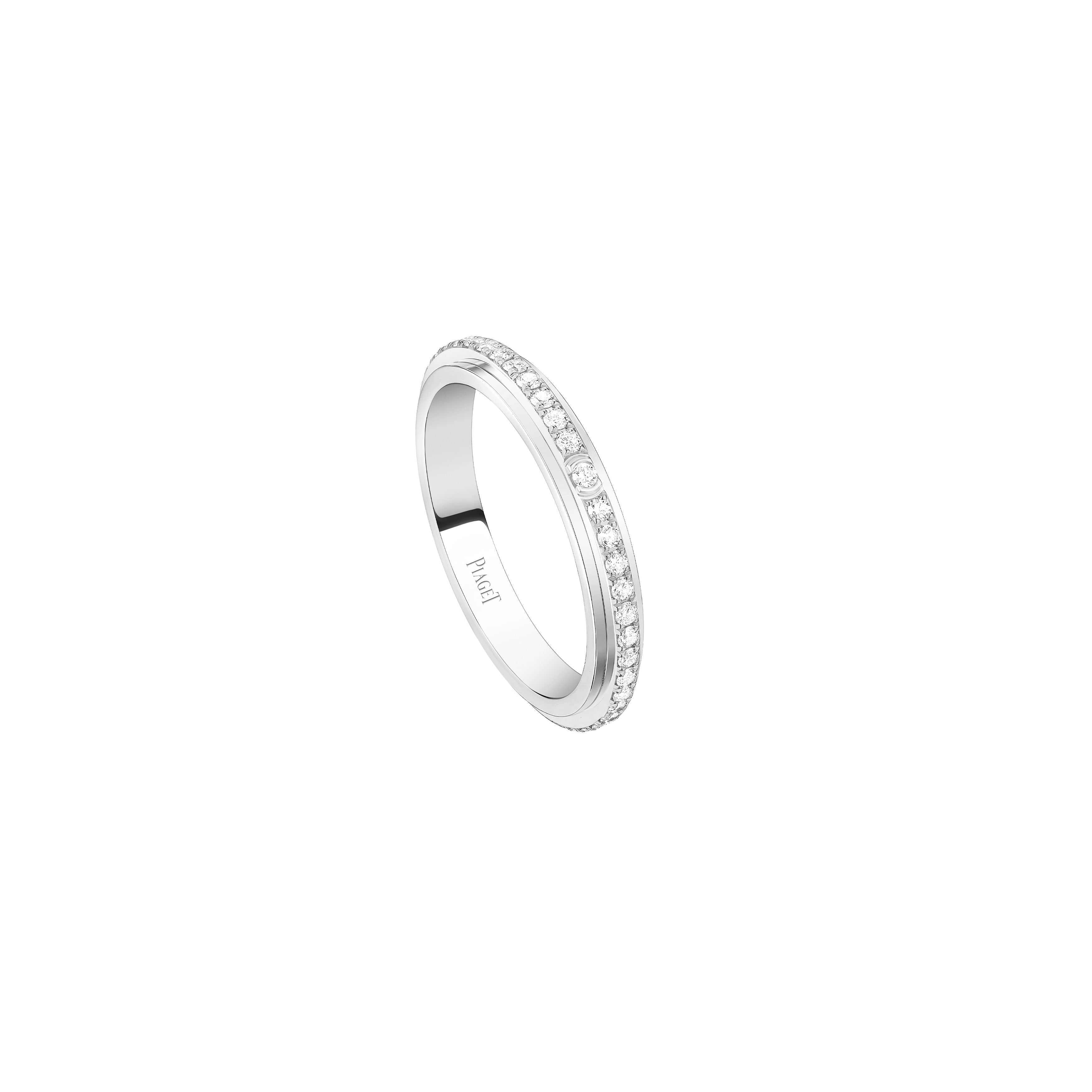 BURDEEN'S JEWELRY Piaget Possession 18k White Gold Diamond Turning Ring