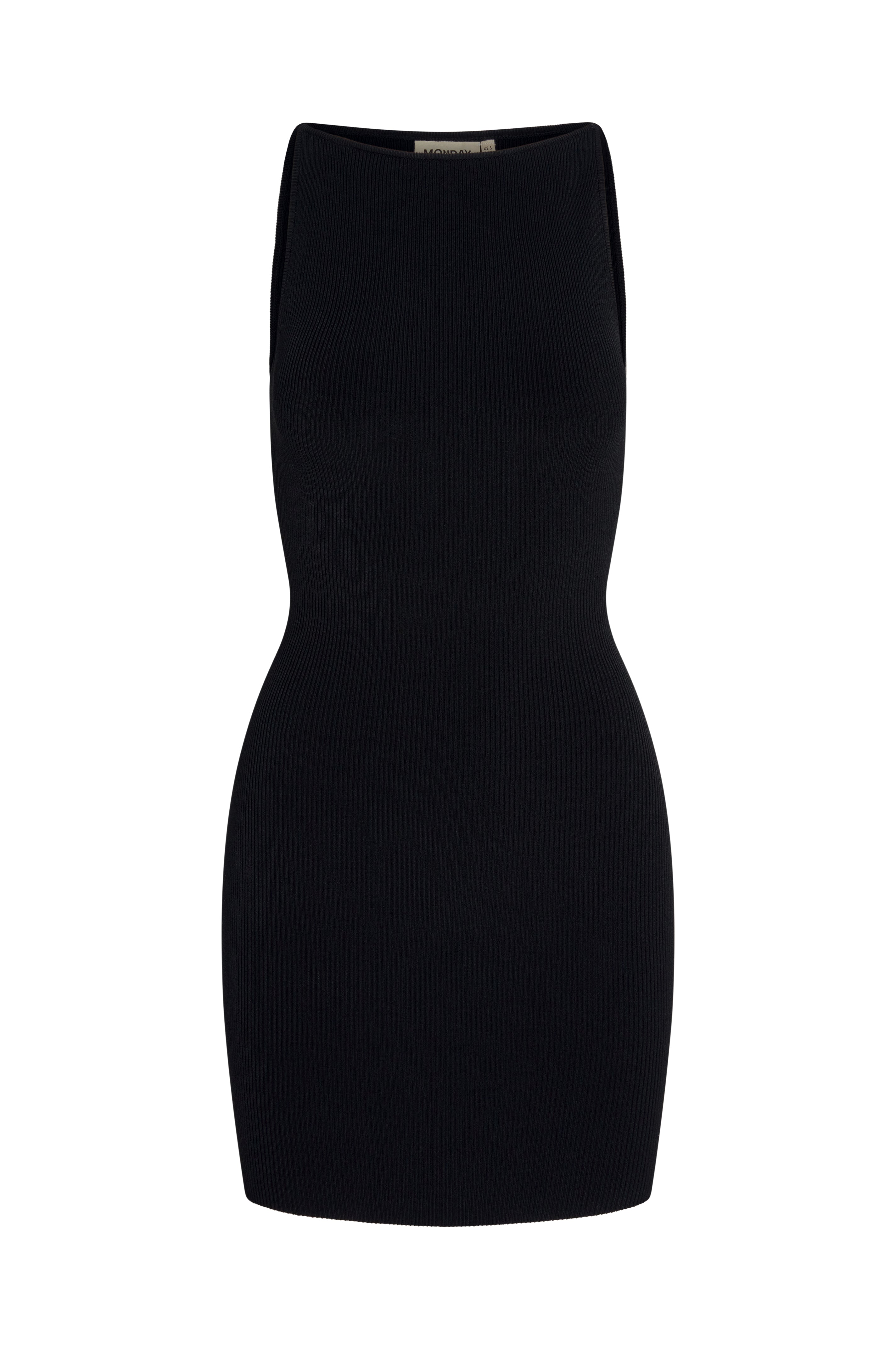 MONDAY SWIMWEAR Camerelle Dress   Black Knit Rib