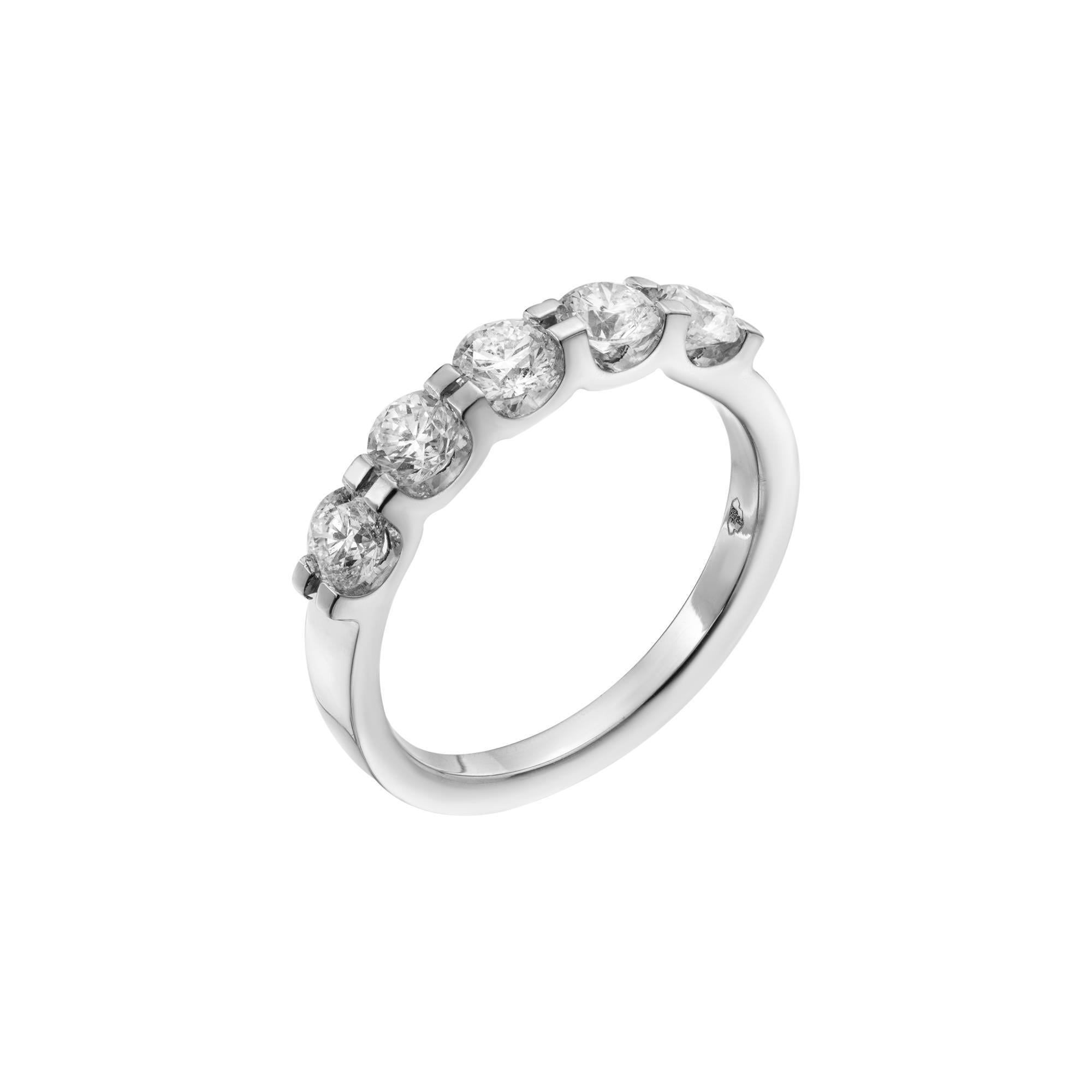 FINNIES THE JEWELLERS Platinum Five Stone Diamond Eternity Ring