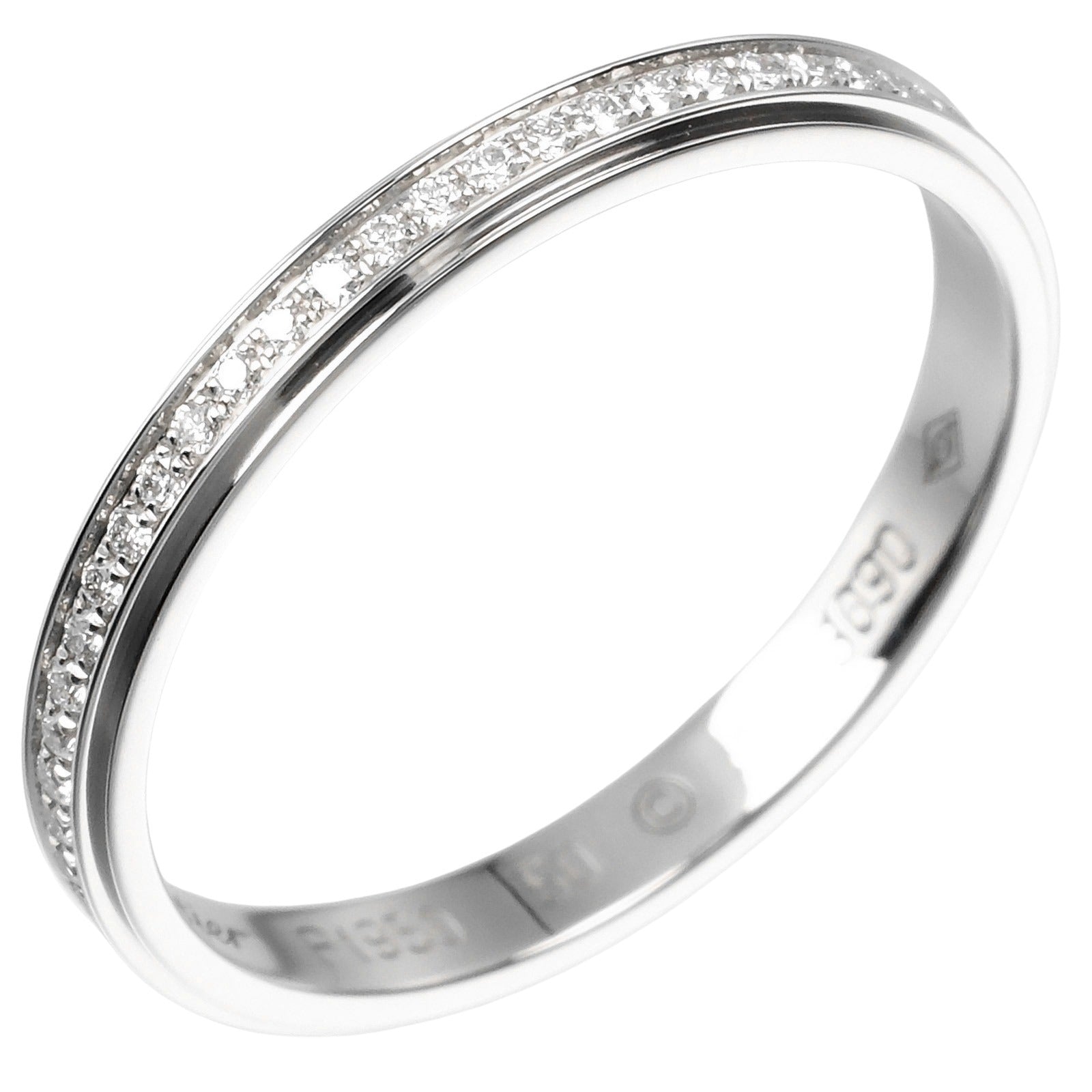CARTIER Ring Pt950Platinum  Diamond Silver Damour Flu Eternity Women 50 Used Authentic