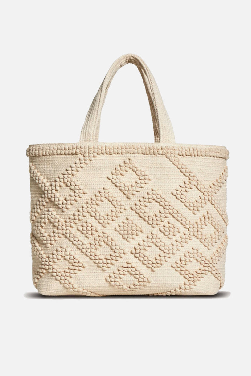 SEA YOU SOON HANDMADE TOTE BAG "OLINDA" ECRU