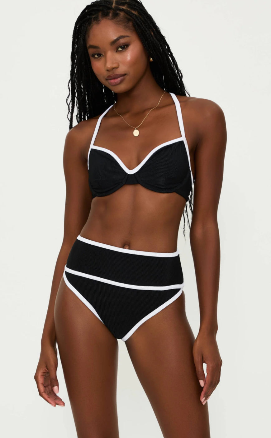 BEACH RIOT KORI TOP BLACK & WHITE