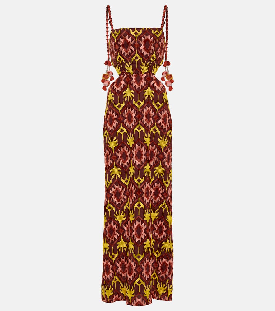 Johanna Ortiz Embroidered cutout maxi dress