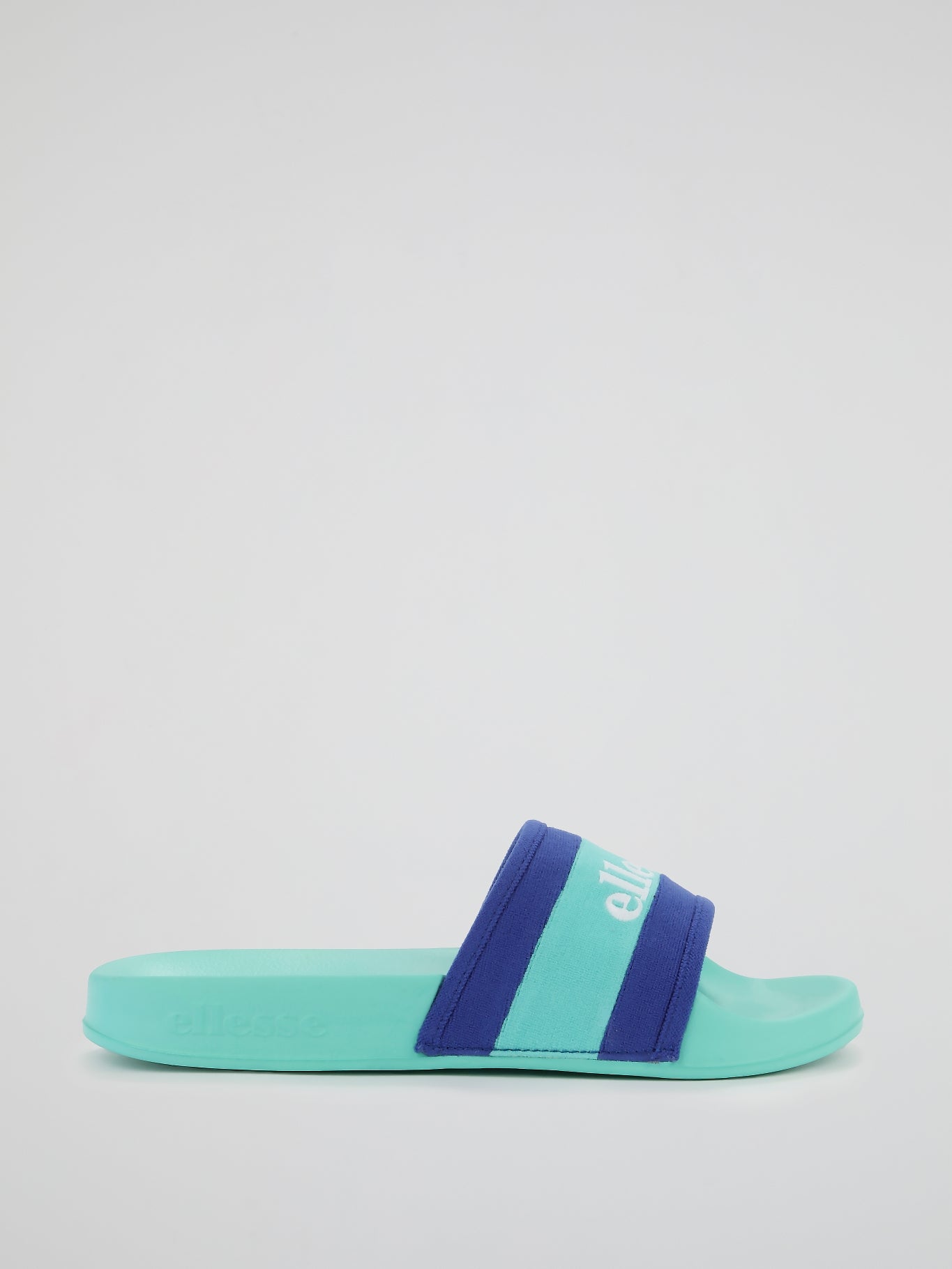 ELLESSE Borgaro Turquoise Logo Stripe Slides