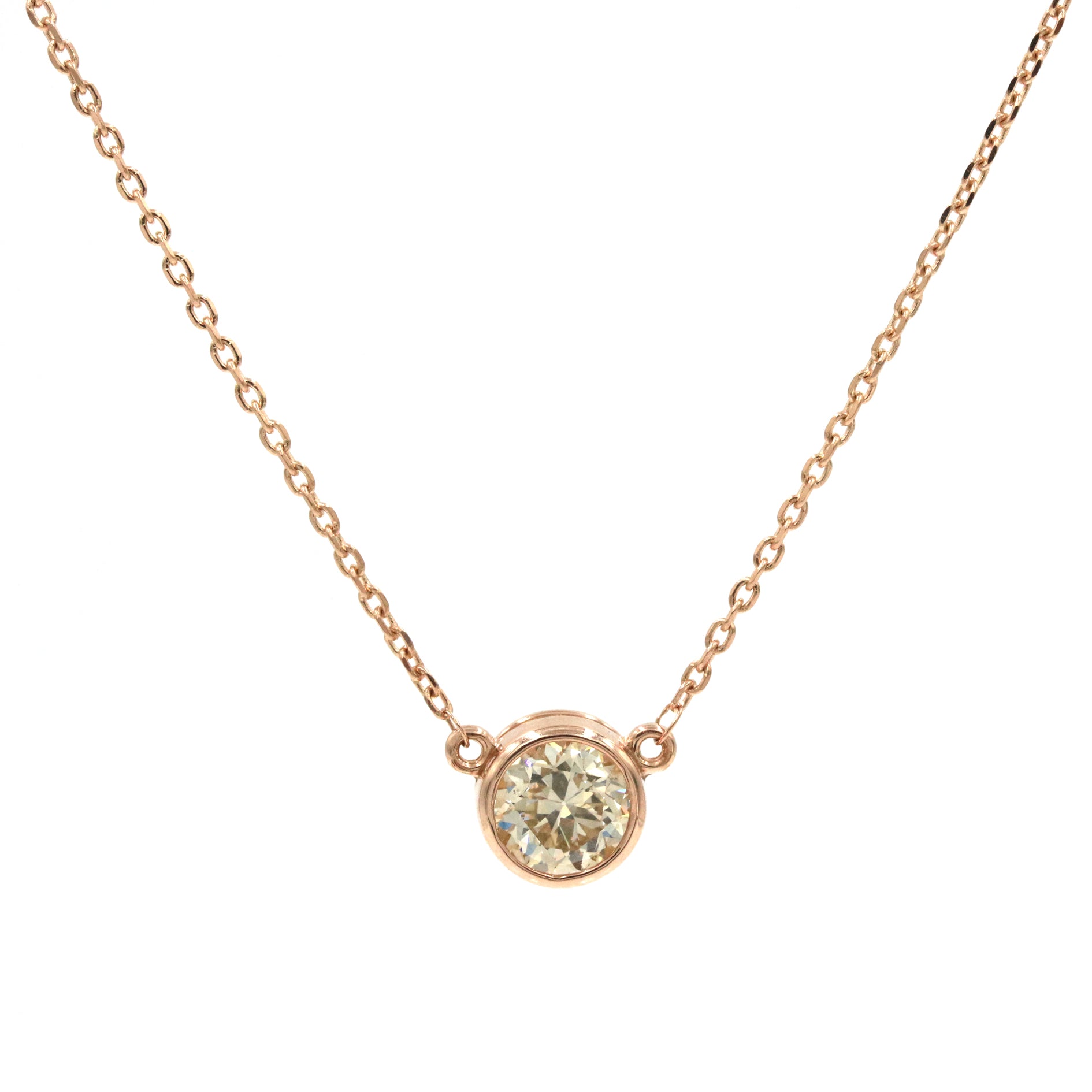 NAPLES Diamond Round Pendant Necklace