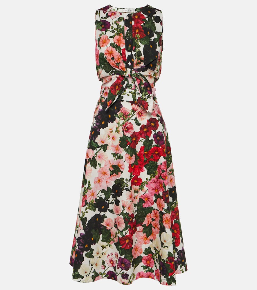 Oscar de la Renta Floral cotton blend midi dress
