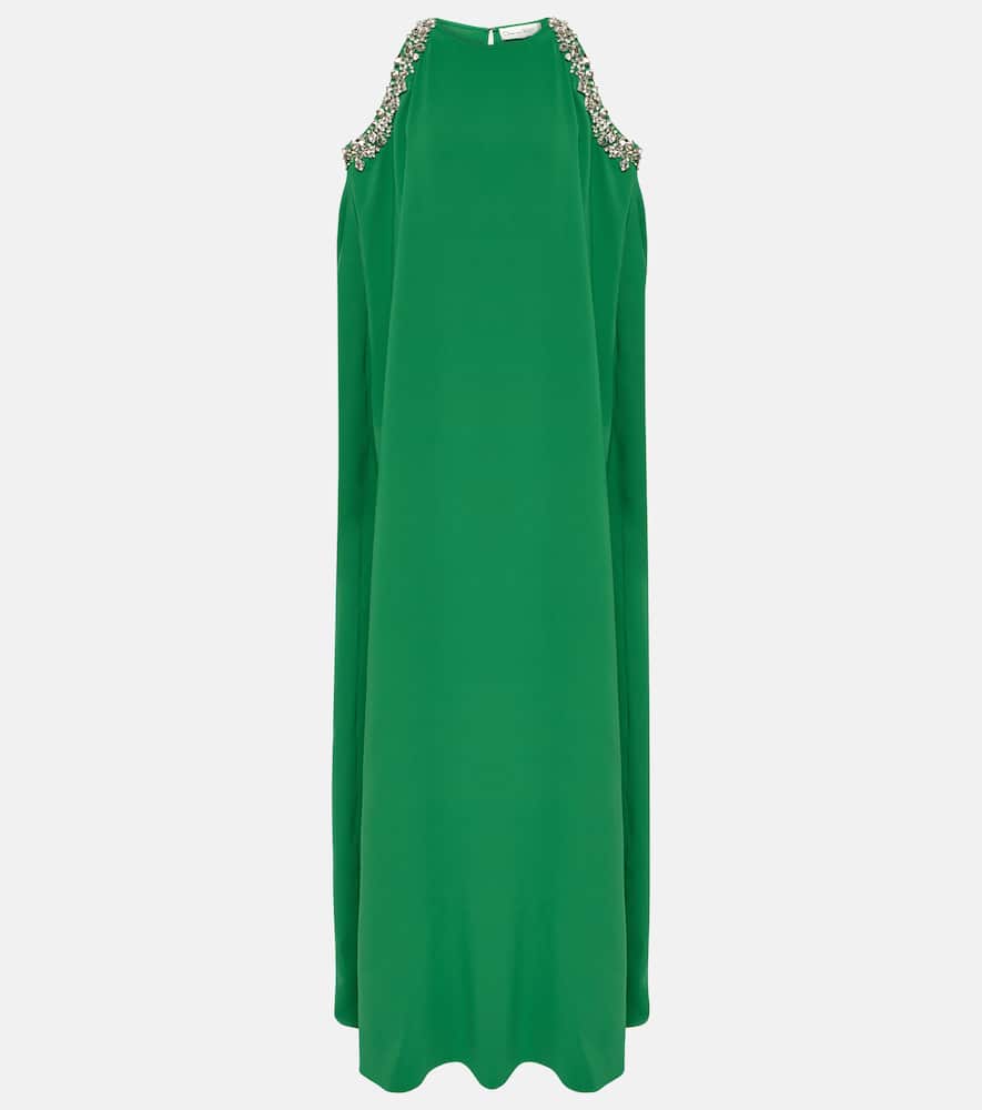 Oscar de la Renta Crystal embellished silk blend gown