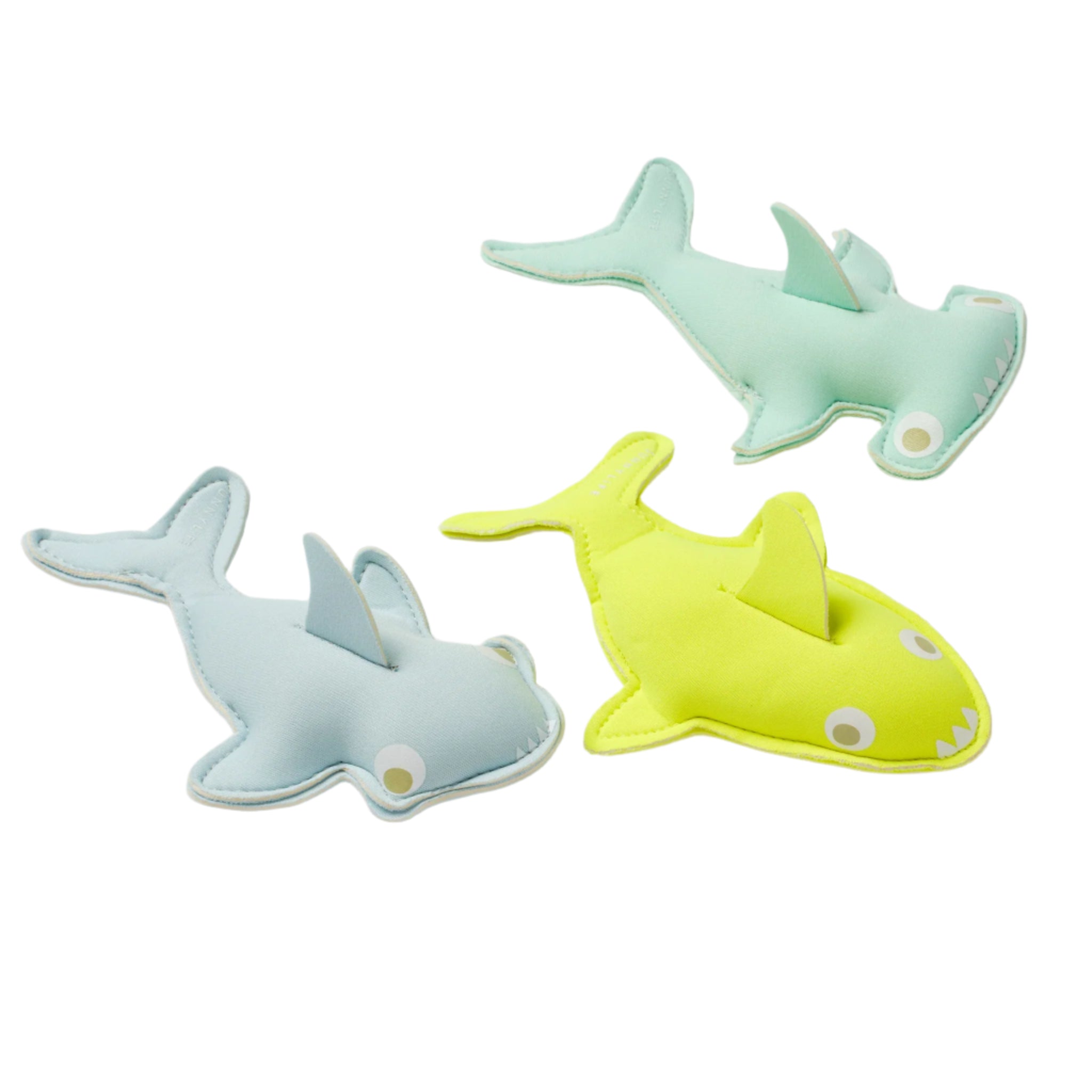 SUNNYLIFE Dive Buddies  Salty the Shark Aqua Neon Yellow