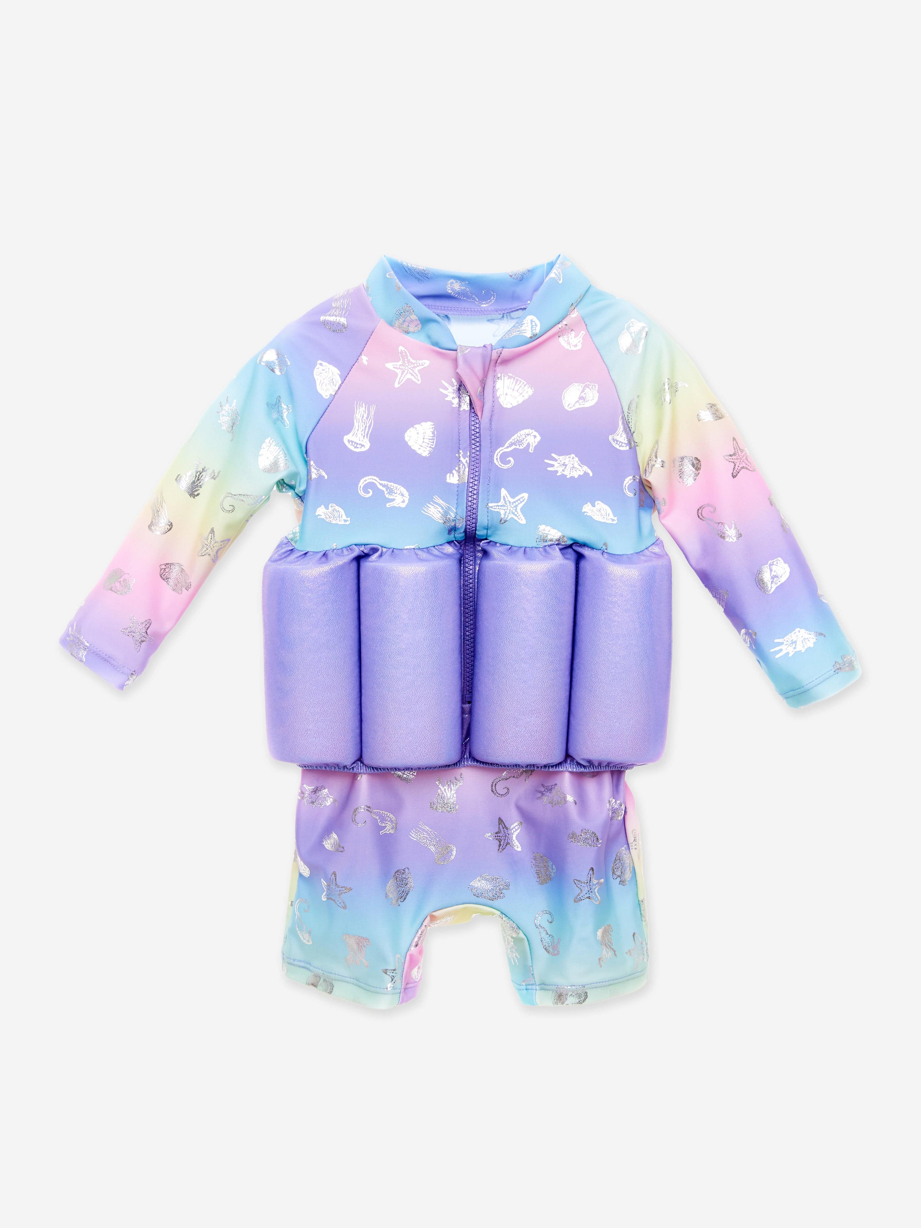 Soli Swim Baby Girls Float Suit in Multicolour (UPF50+)