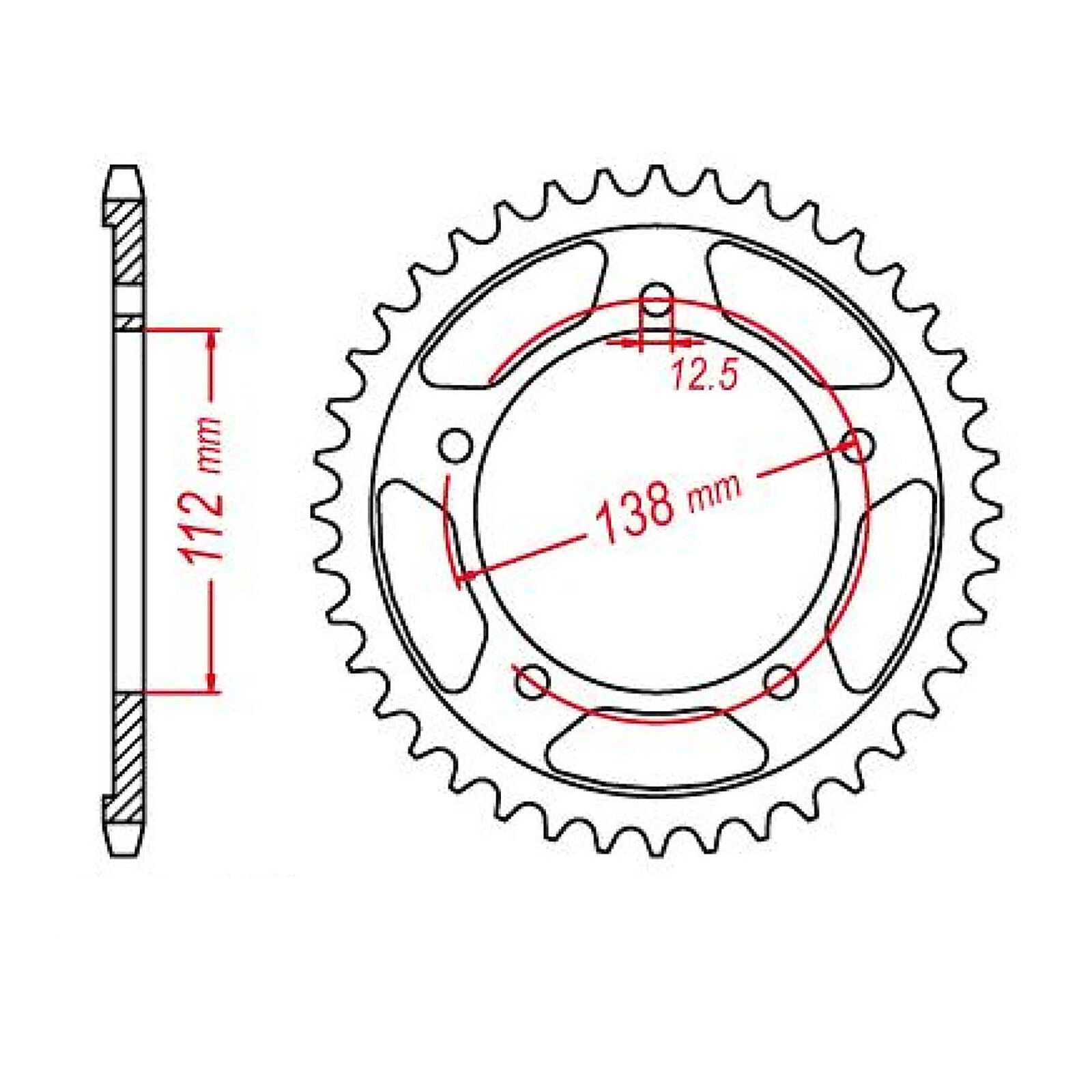 SPR131641 MTX PARTS MTX 1316 Steel Rear Sprocket #520