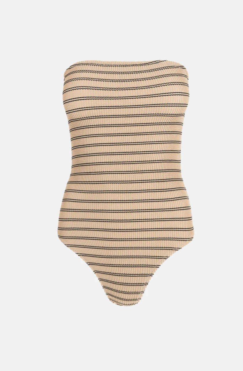 RHYTHM Sol Stripe Strapless One Piece (Black)