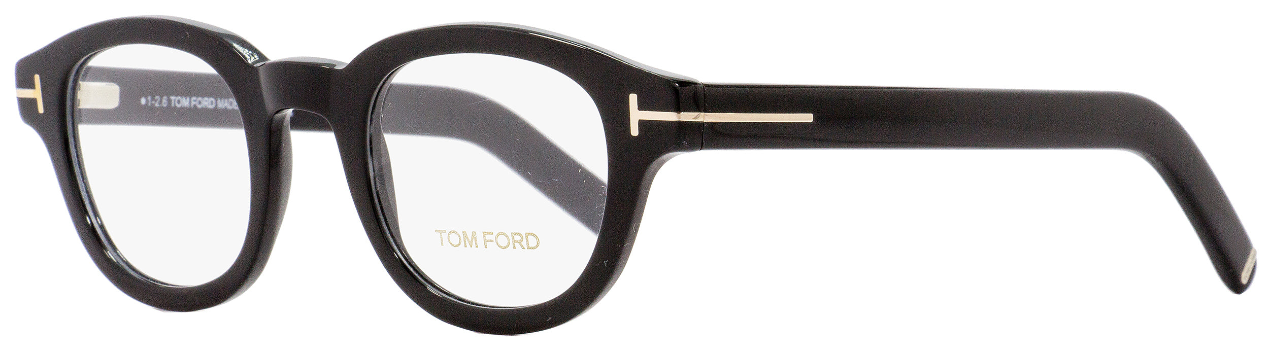 Tom Ford Round Eyeglasses TF5429 001 Black Gold 45mm 5429