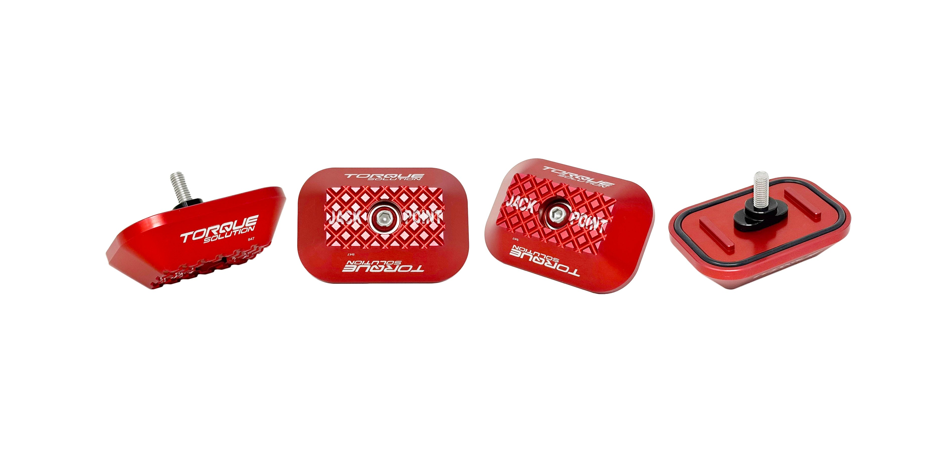 Torque Solution Replacement Billet Jack Pad Set   Red