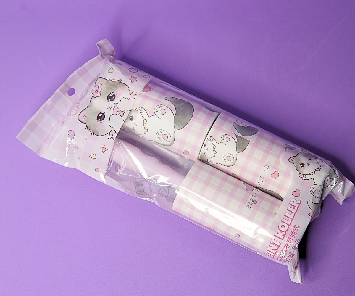 1NOM Cat Tearable Lint Roller   Purple   10cm x 50S x 3 Pcs