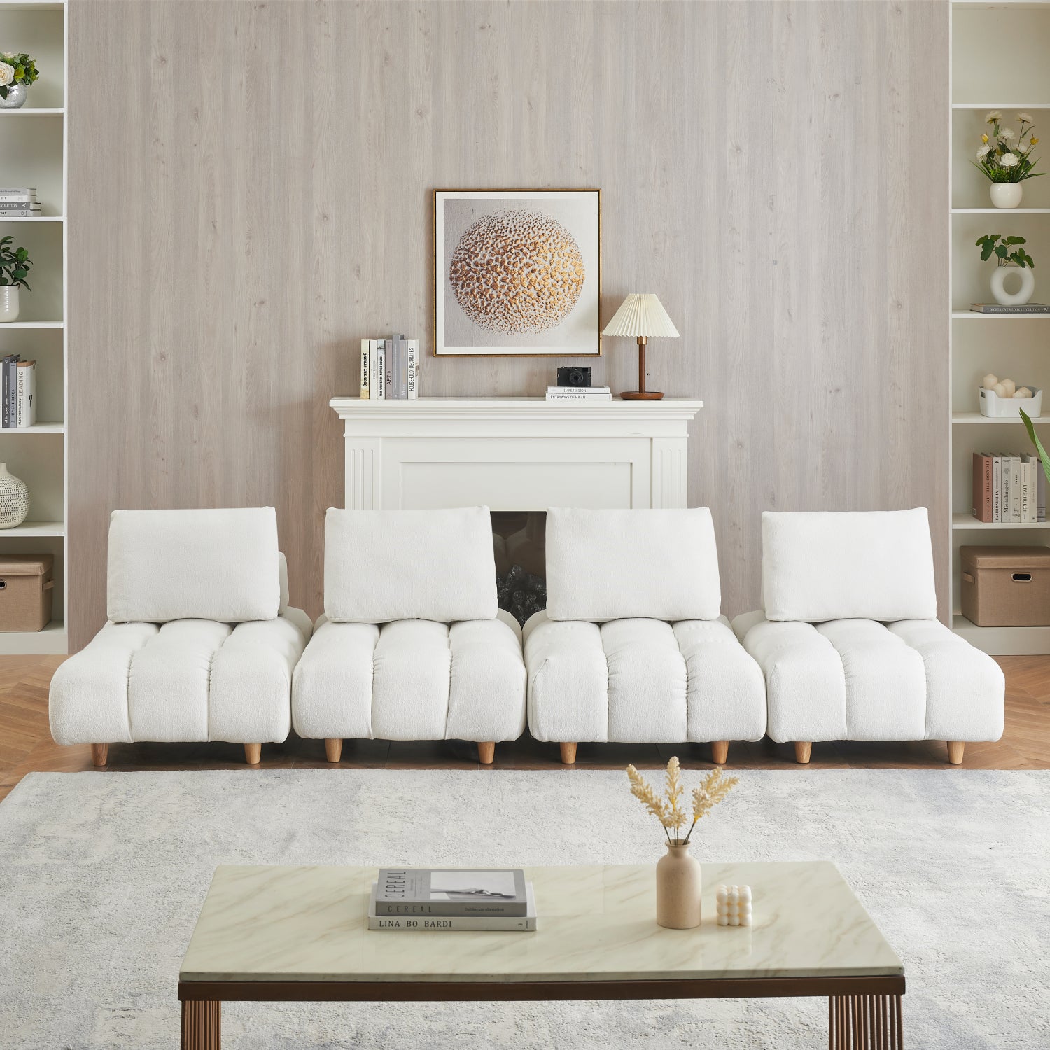 2594 Streamdale Beige Teddy Sofa Fabric (120")