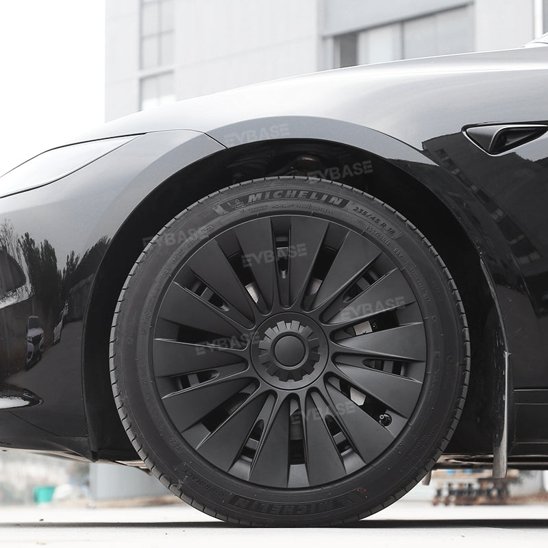 EVBASE PREMIUM EV&TESLA ACCESSORIES Tesla Model 3 Highland Wheel Covers 18 Inch Turbine Style Wheel Hub Caps