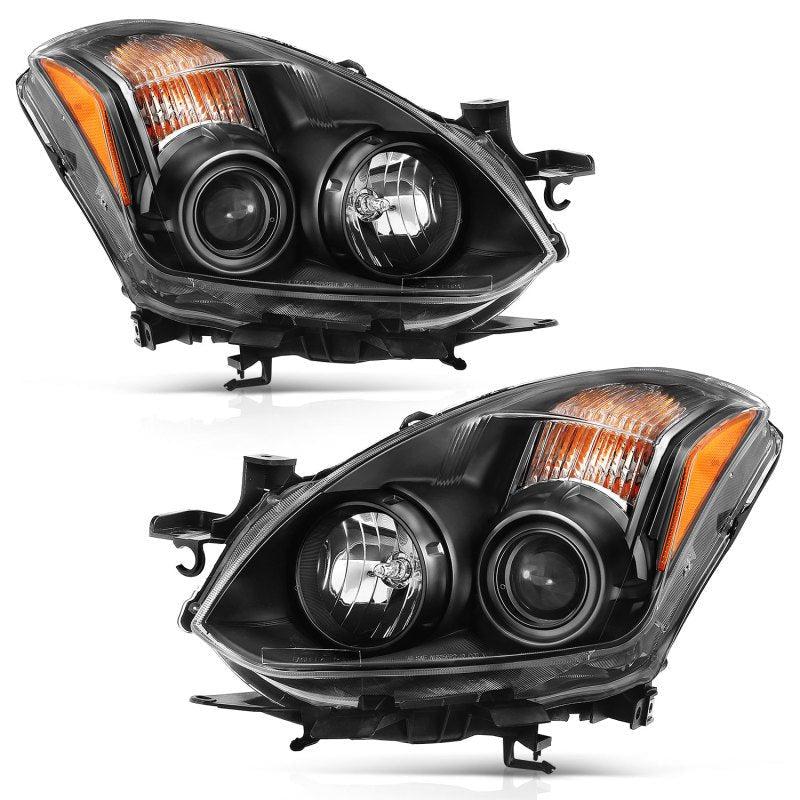 ANZO 2010 2013 Nissan Altima Projector Headlight Black (Halogen Type)