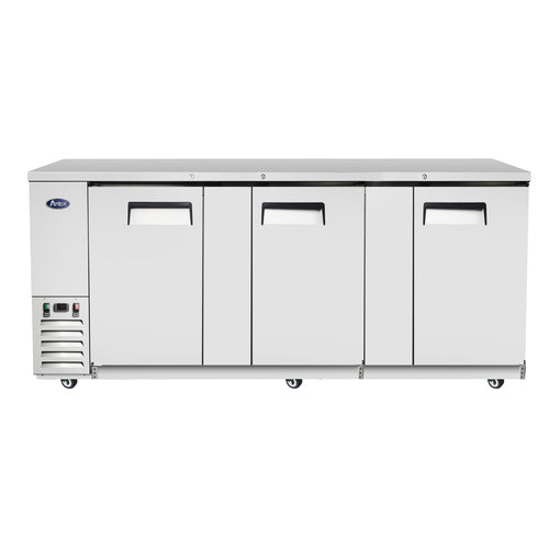 Atosa MBB90GR Back Bar Cooler with Three Sections and Specific Dimensions