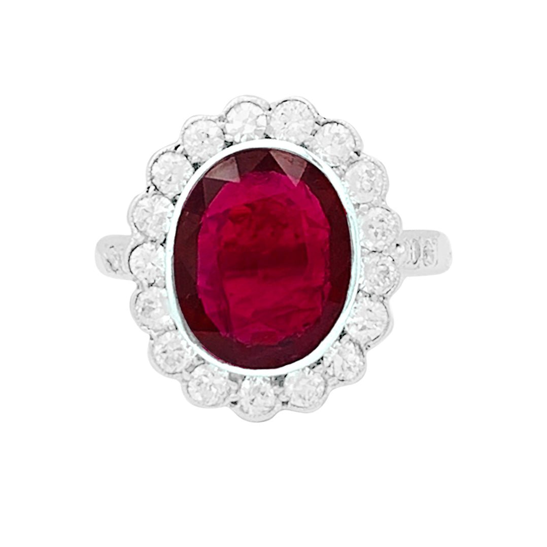 MILLER Pompadour ring in ruby  platinum  white gold  diamond