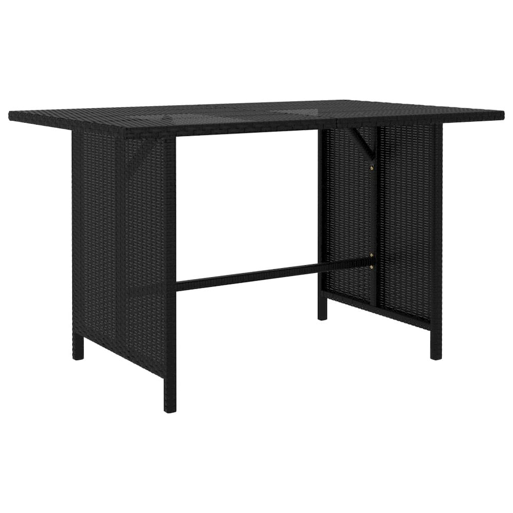 2736 Garden Dining Table Black 43.3"x27.6"x25. 6"Poly Rattan 3511