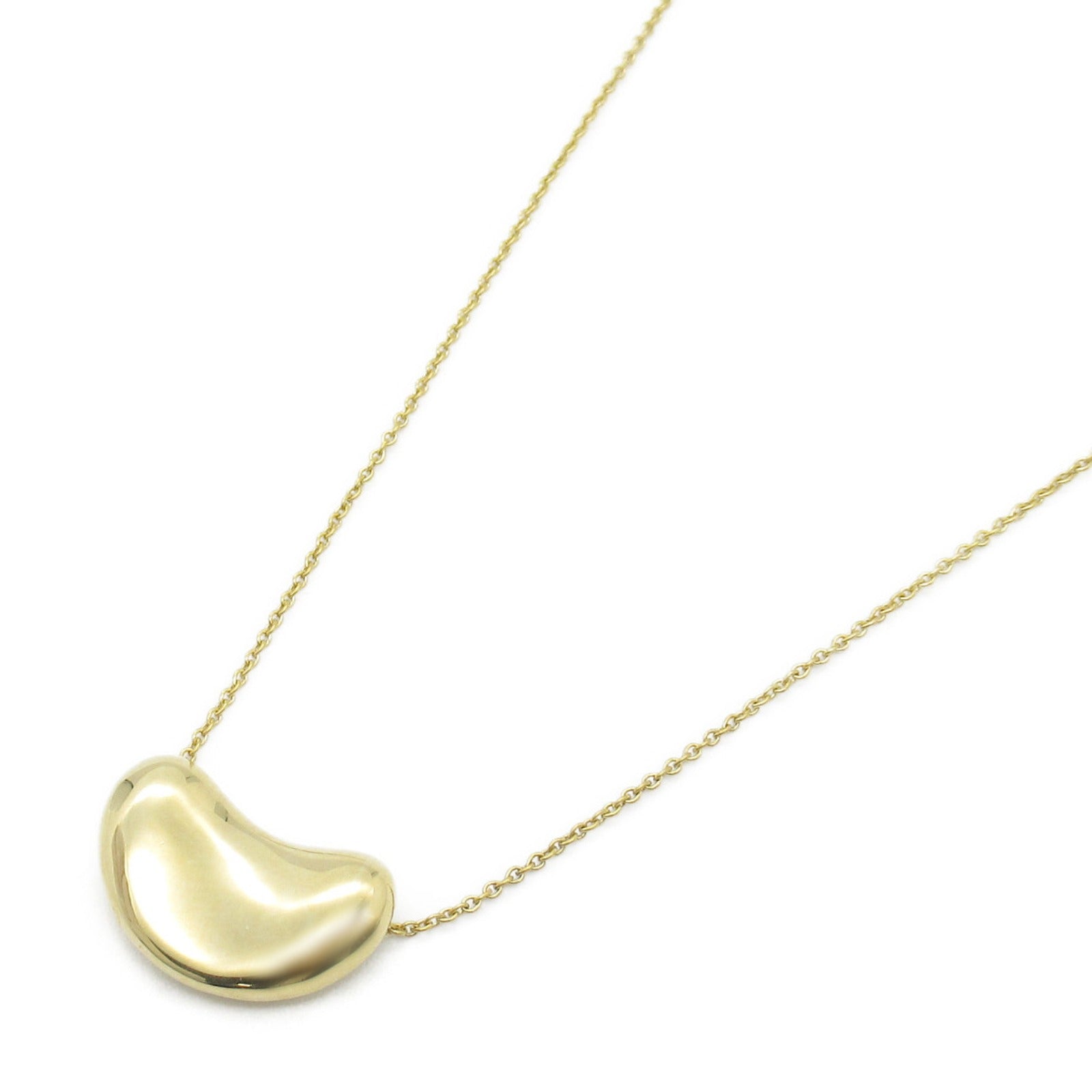 2604 Tiffany & Co K18 Yellow Gold Bean Necklace