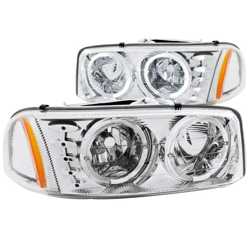 ANZO 1999 2006 Gmc Sierra 1500 Crystal Headlights w/ Halo and LED Chrome