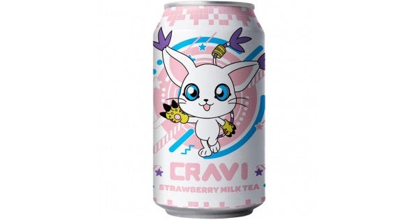 PETEZ POP WHOLESALE Cravi Digimon Strawberry Milk Tea (315ml) Taiwan (12pk)