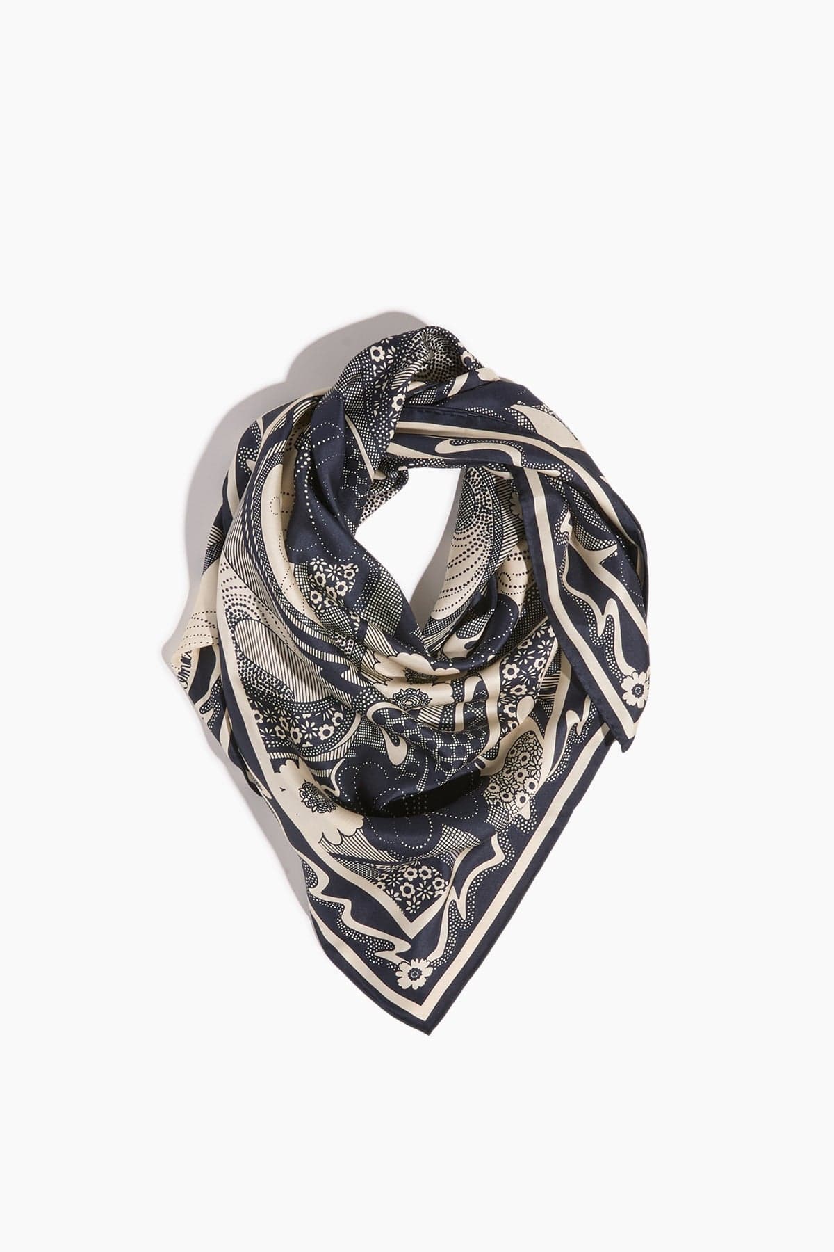 ALEMAIS Mickey Silk Scarf in Blue