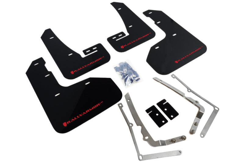 Rally Armor 15 17.5 MKVII VW Golf R Black UR Mud Flap w/Red Logo