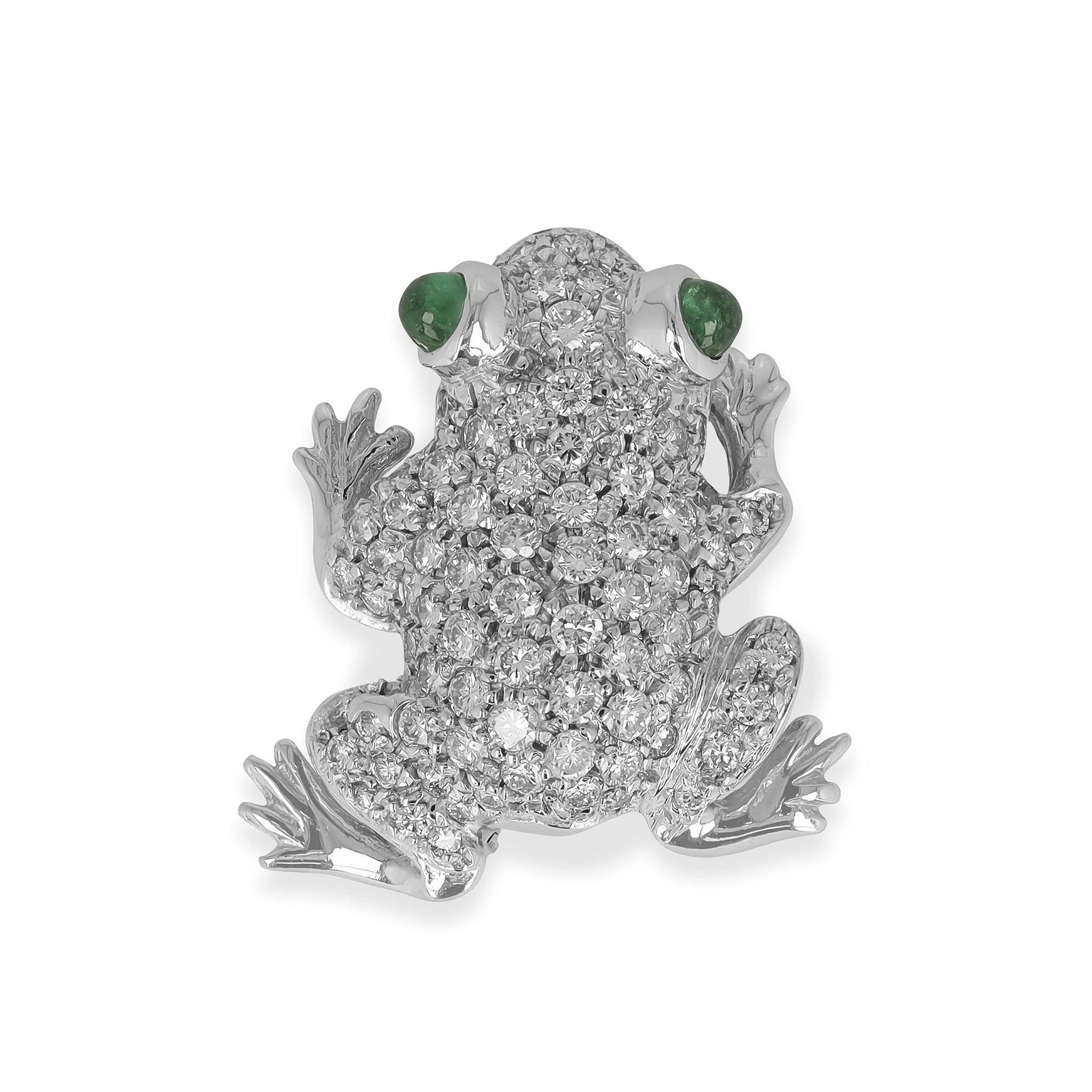 STEPHEN SILVER 2.15 Carat Estate Diamond Frog Pin