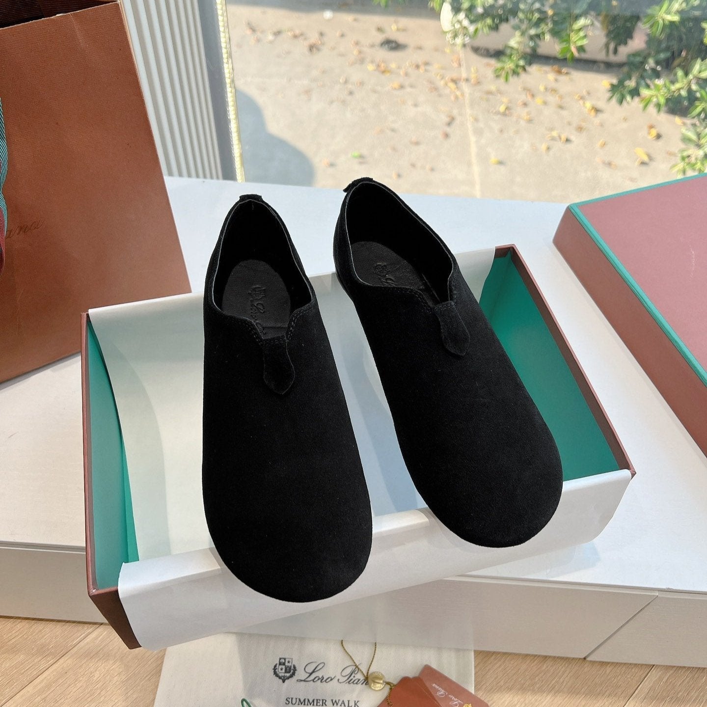 LORO PIANA SHOE LP Floaty Flat Black Suede  992984