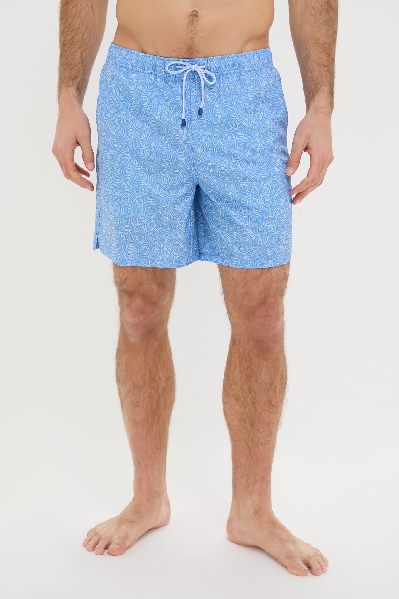 PETER MILLAR Cottage Blue Ripple Effect Swim Trunks