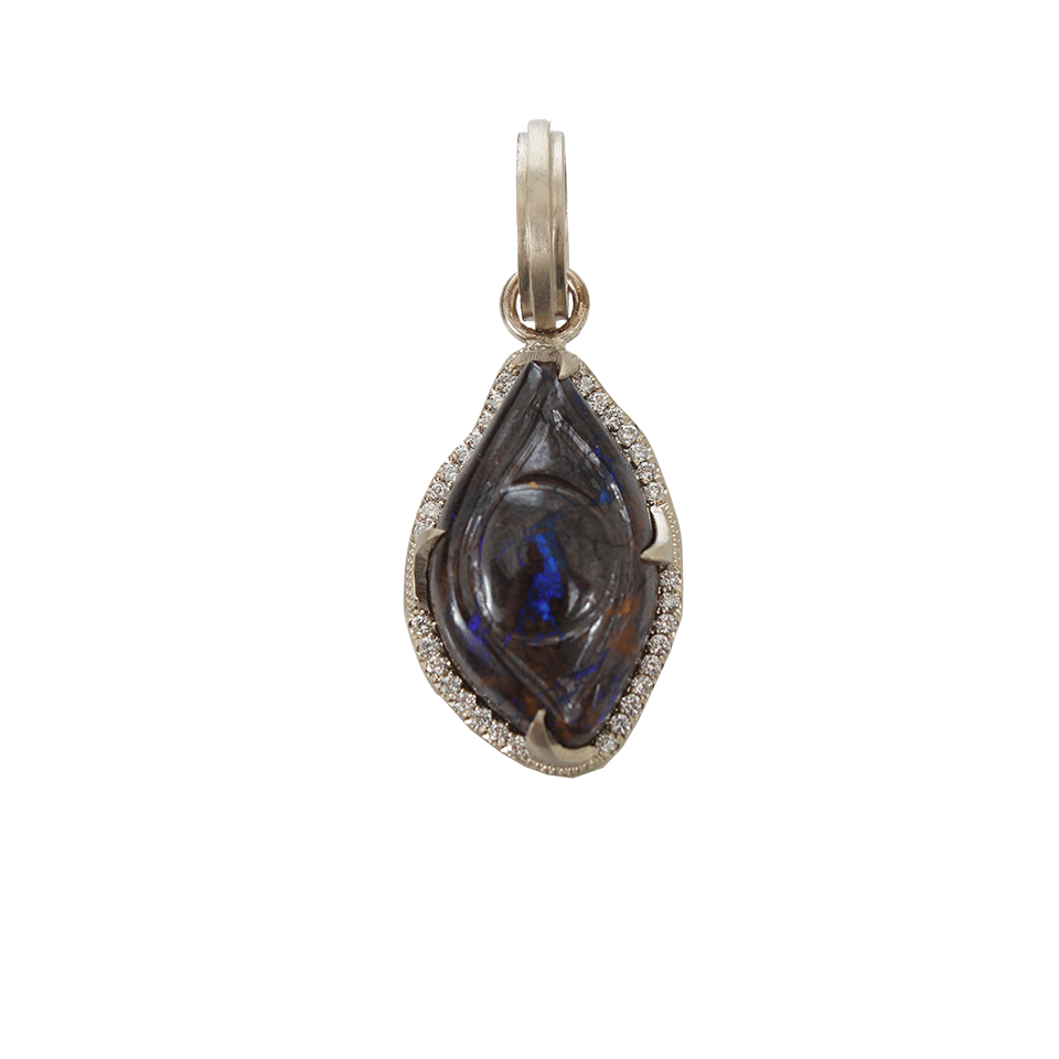 SYLVA & CIE Hand Carved Opal Evil Eye Pendant
