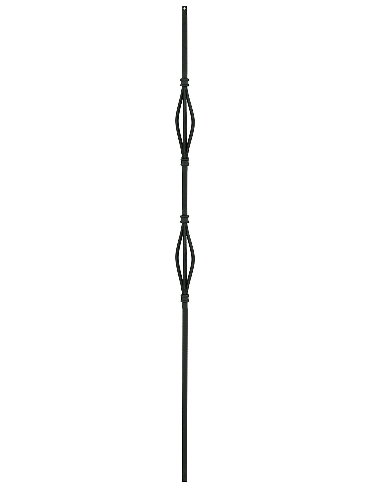 SOURCE Iron Baluster T182   1/2" Square   Contemporary Double Basket: Slimline