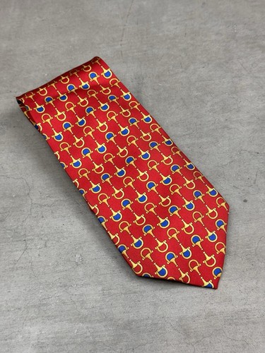 Burberry London Men's Multicolor Equestrian Horsebit Belt 100% Silk Tie