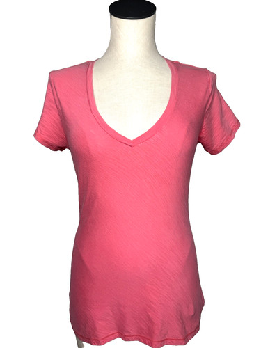 Patagonia Shirt Womens M Coral Pink Short Sleeve Lightweight V Neck Pullover Top