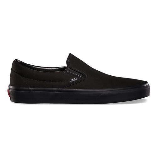 H&M Vans Slip On Black Black Canvas Classic Shoes All Size Fast Shipping
