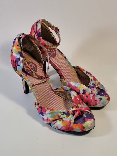 BRANDBLACK Rocket Dog K9 Women's Pumps Cotton Pink Floral Strap Closed Toe 3"Heel 6.5M