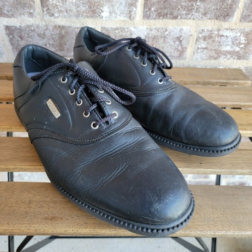 FootJoy Golf Shoes Mens Size 11.5 M Black Leather Lace Up FJ SuperLites