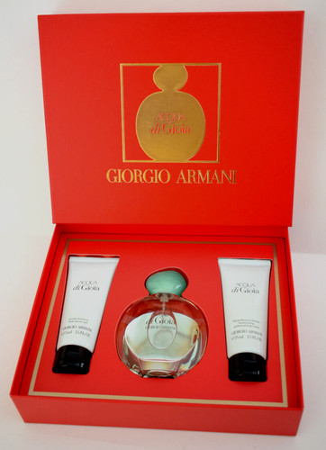 Giorgio Armani Acqua Di Gioia Eau de Parfum 50ml 1.7oz ~ 3 Piece Gift Set NIB