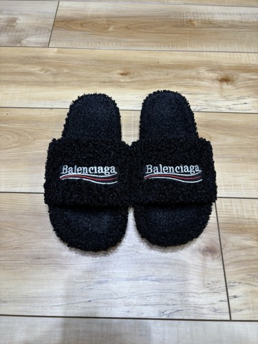 BRANDBLACK Balenciaga Fur Slides