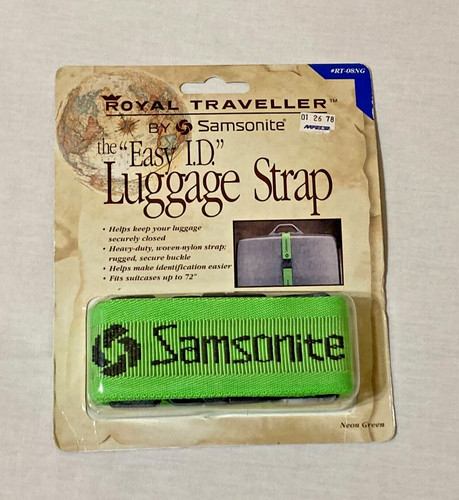 VTG Samsonite Luggage Strap Easy ID Buckle Green Travel Keeps Suitcase Closed