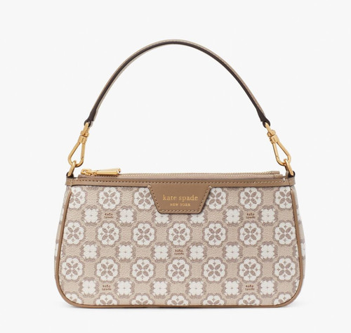 Kate Spade SPADE Flower Monogram East West Crossbody Clutch ~NWT~ Natural