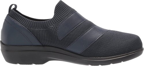 Clarks Womens 7.5 N Sashlyn Edge Navy Combi NEW Slip On Closed Toe Flats