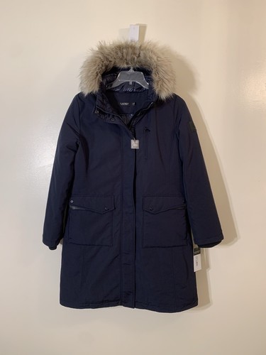 LAUREN RALPH LAUREN Ralph Lauren detachable hood down fill parka jacket dark navy NWT size M $360.00